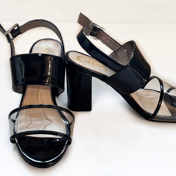 Circus Women Shoes Black Patent Sandals - Picture 1 of 4
